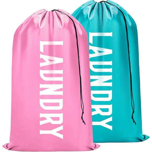 Other - 2 Pack XL Travel Laundry Bag, Machine Washable Dirty Clothes Organizer, Large En